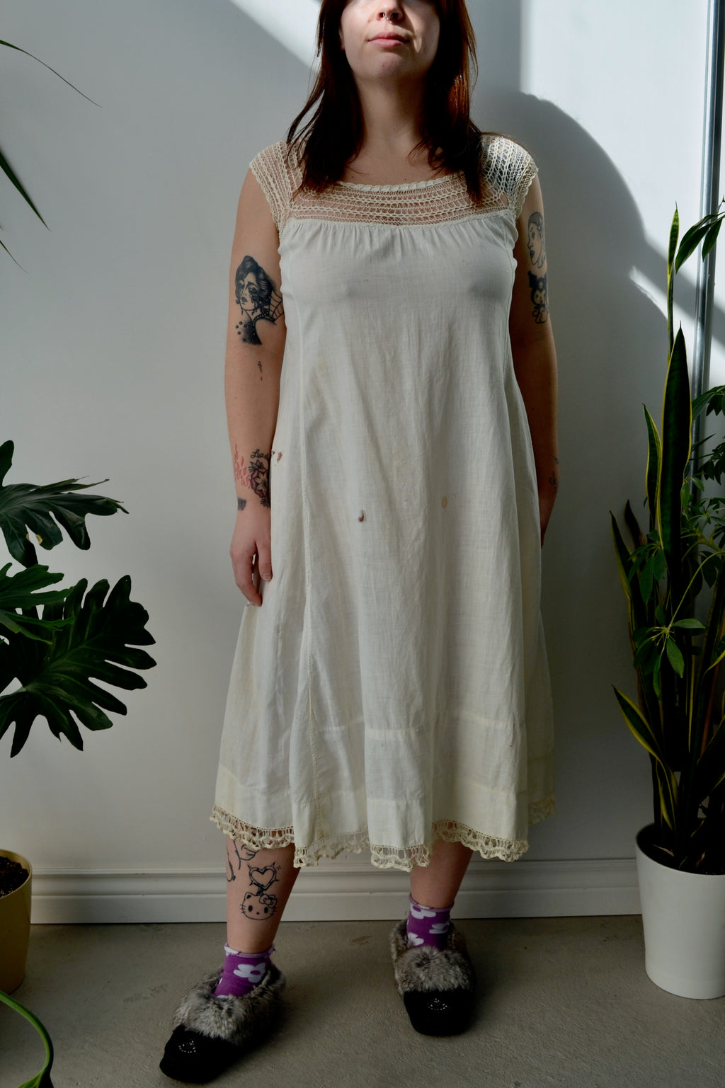 Netted Lace Antique Nightie