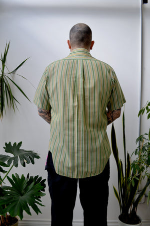 Kings Road Green Striped Button Up
