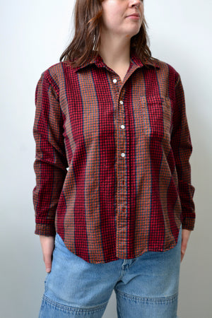 Worsted Wool Checkered Button Up