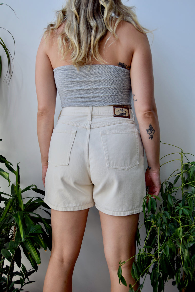 Cream Denim Shorts Community Thrift and Vintage