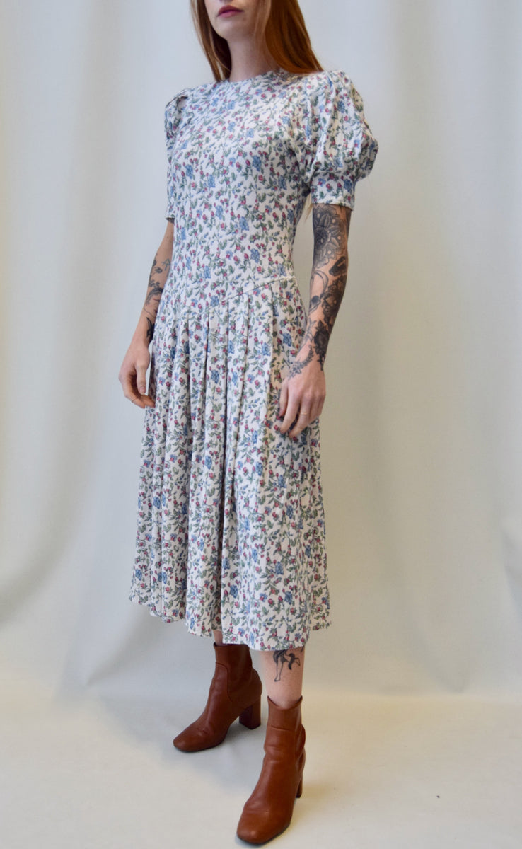 1980s drop waist dresses 80s Embossed Purple Drop Waist Dress