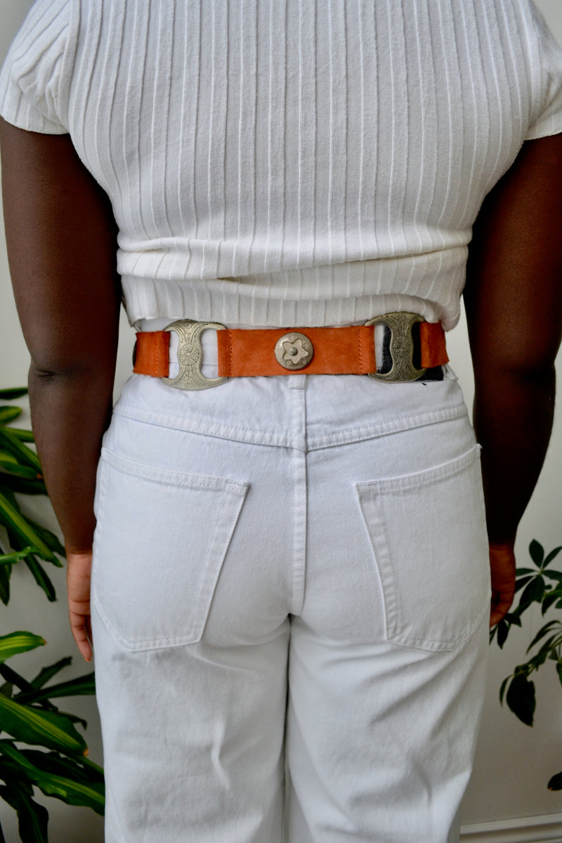 Rust Suede Concho Belt