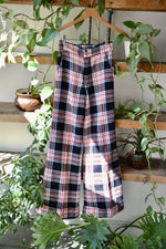 70s Plaid Wide Leg Trousers