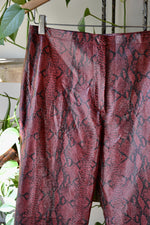 Iconic Danier Red Snake Print Leather Pants