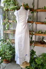 70s White Ruffle Maxi