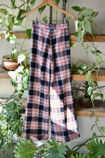 70s Plaid Wide Leg Trousers