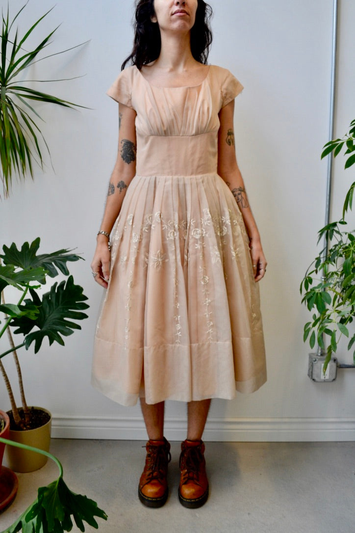 Fifties Peach Party Dress