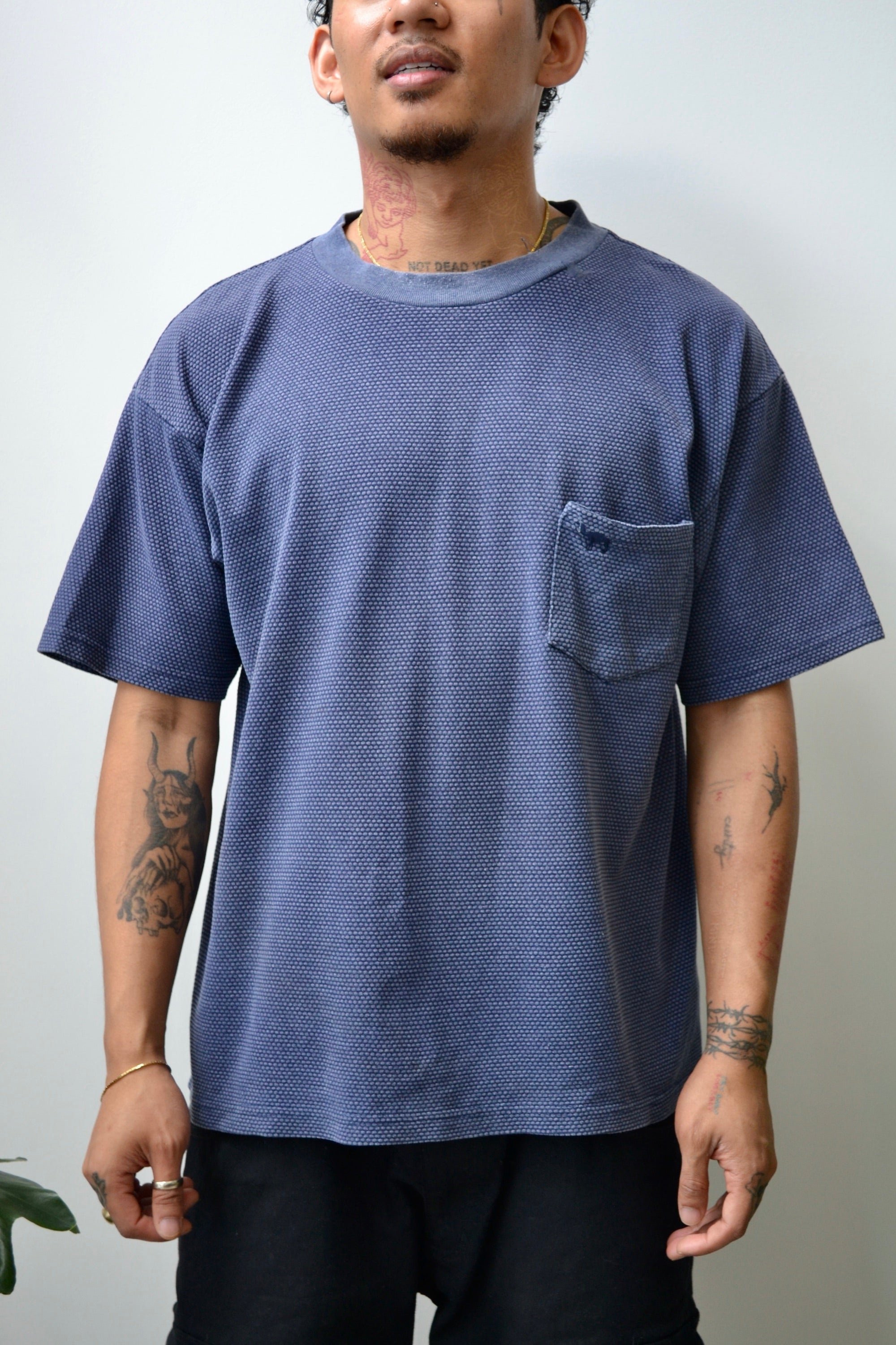 Waffle Knit Camel Pocket Tee