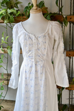 70s Gunne Sax White Cotton Gown