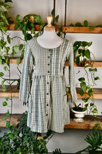 90s Green Plaid Baby Doll Dress