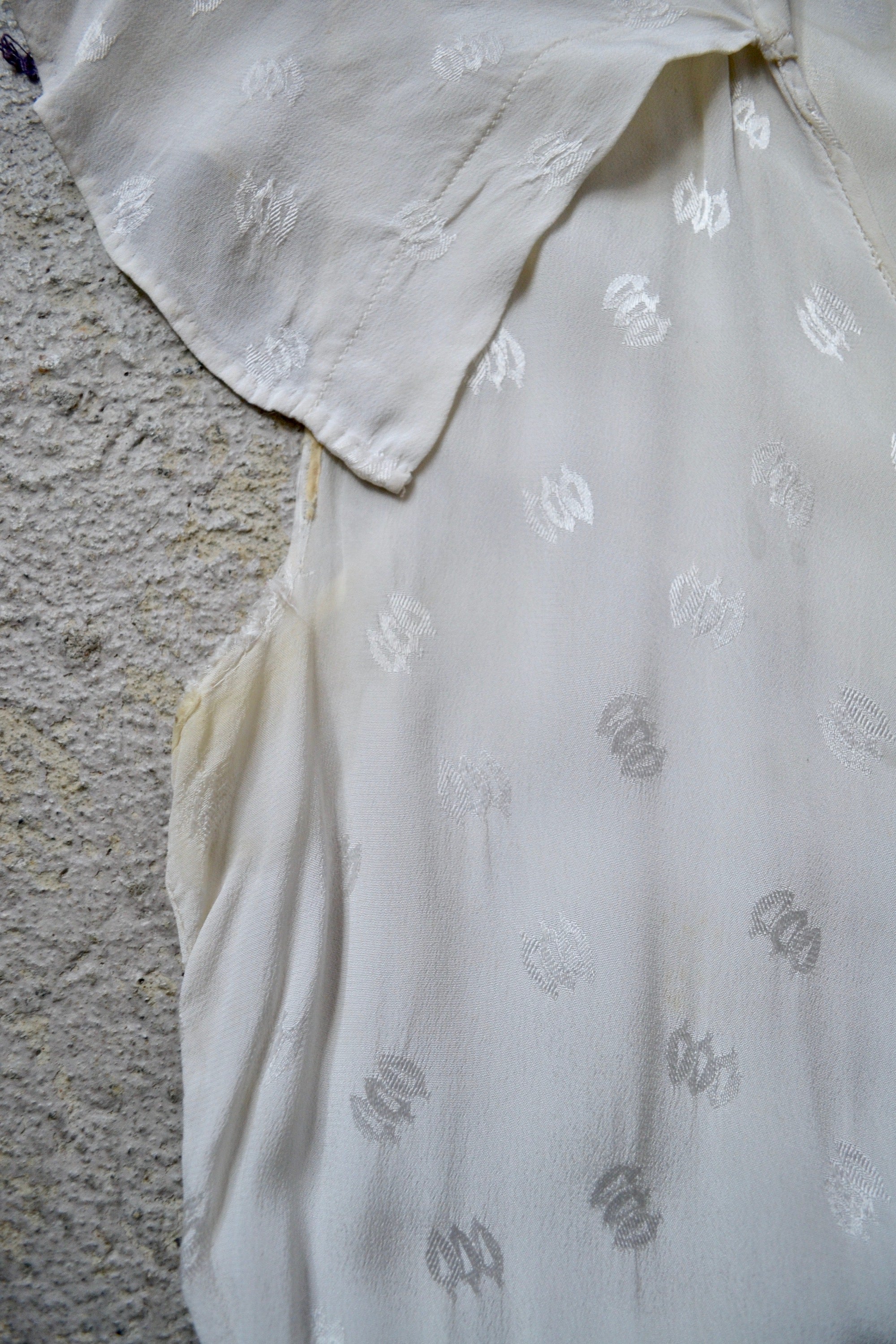 Antique Cream Silk Flutter Dress