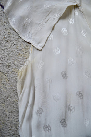 Antique Cream Silk Flutter Dress