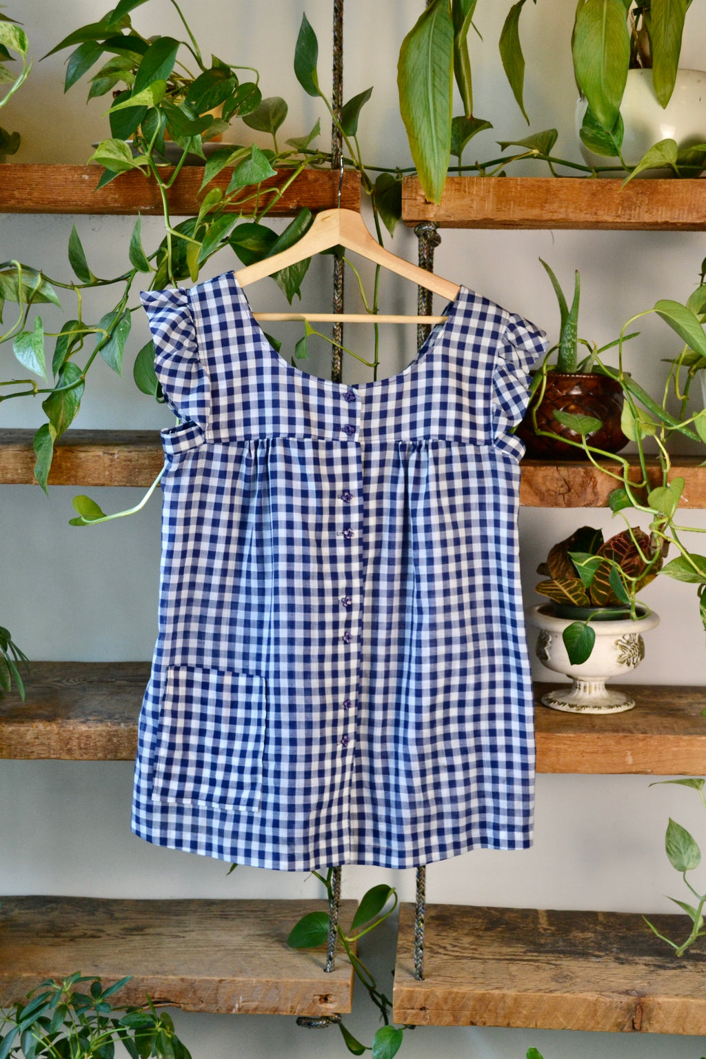 Gingham Ruffle Picnic Blouse