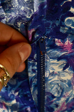 50s Blue Floral Cotton Day Dress