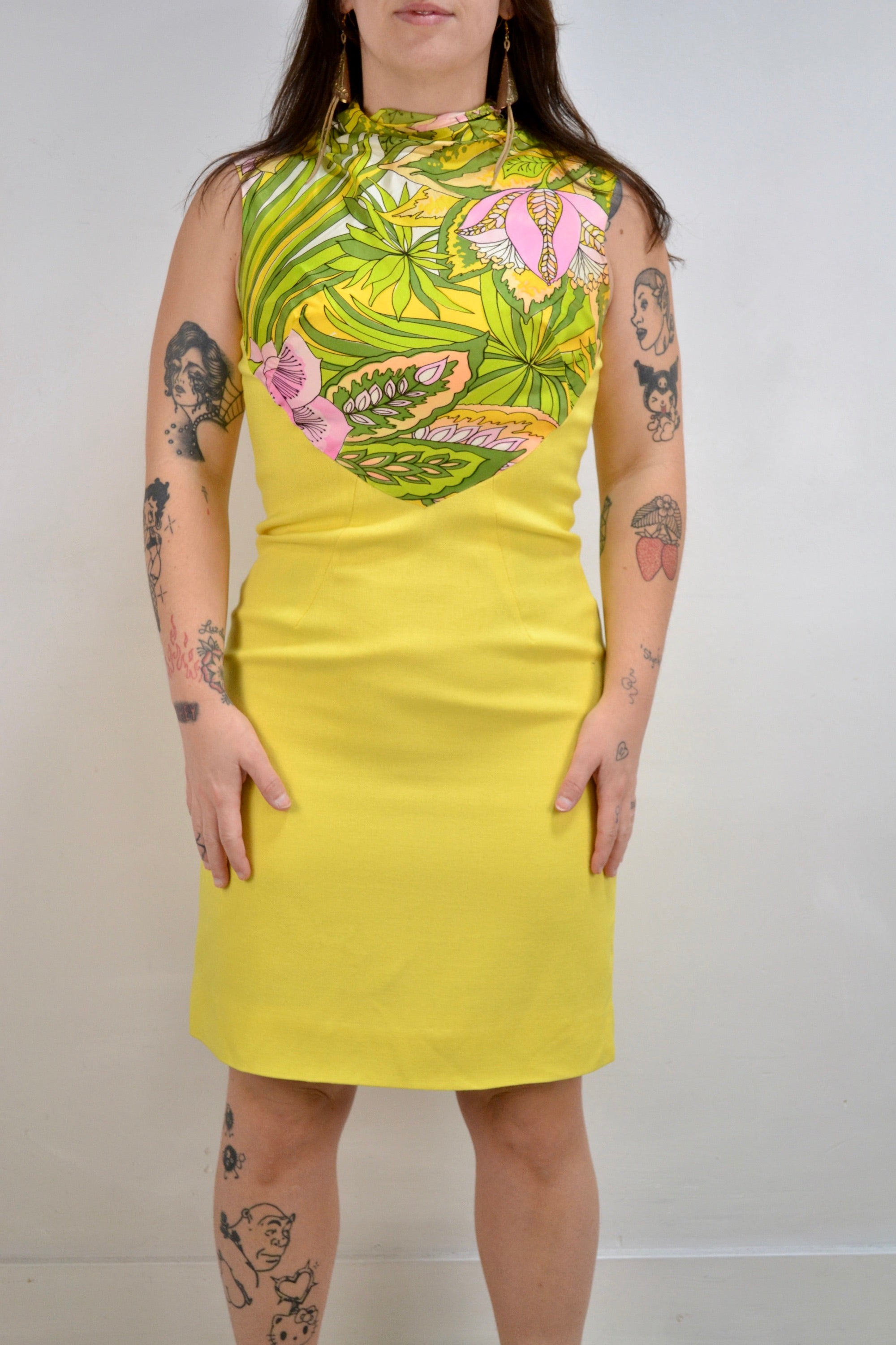 60s Botanical Wiggle Dress