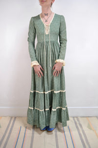 Leafy Green Gunne Sax Dress