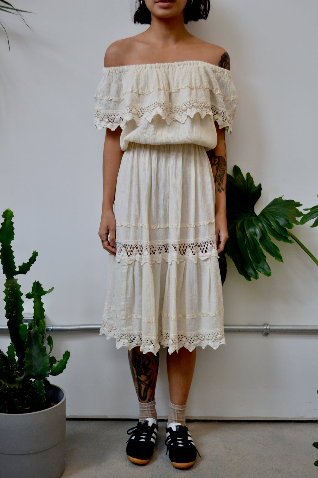 Parchment Peasant Dress