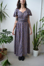 Forties Feedsack Reworked Pinafore Style Wrap Dress