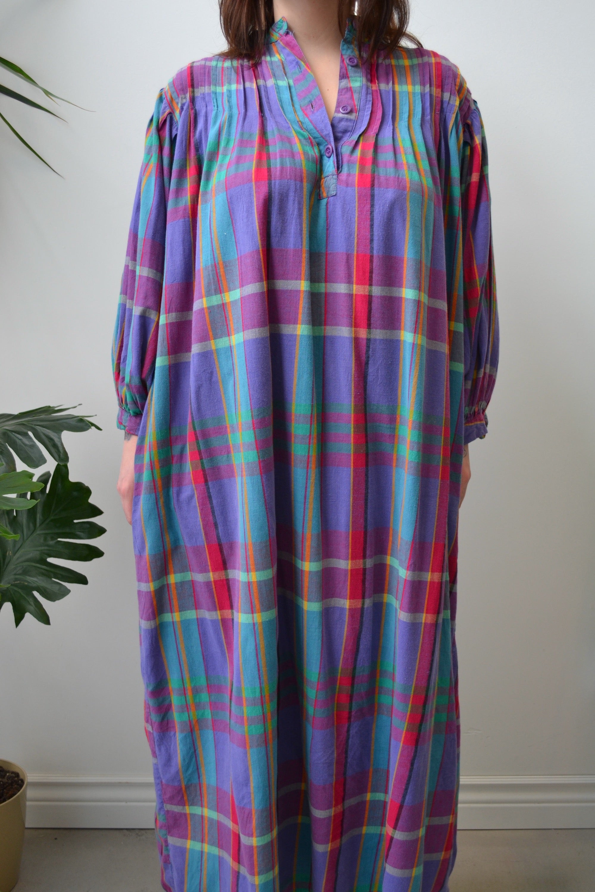 Indian Cotton Pintuck House Dress