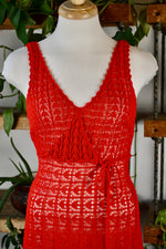 Vintage Bright Red Knit Dress