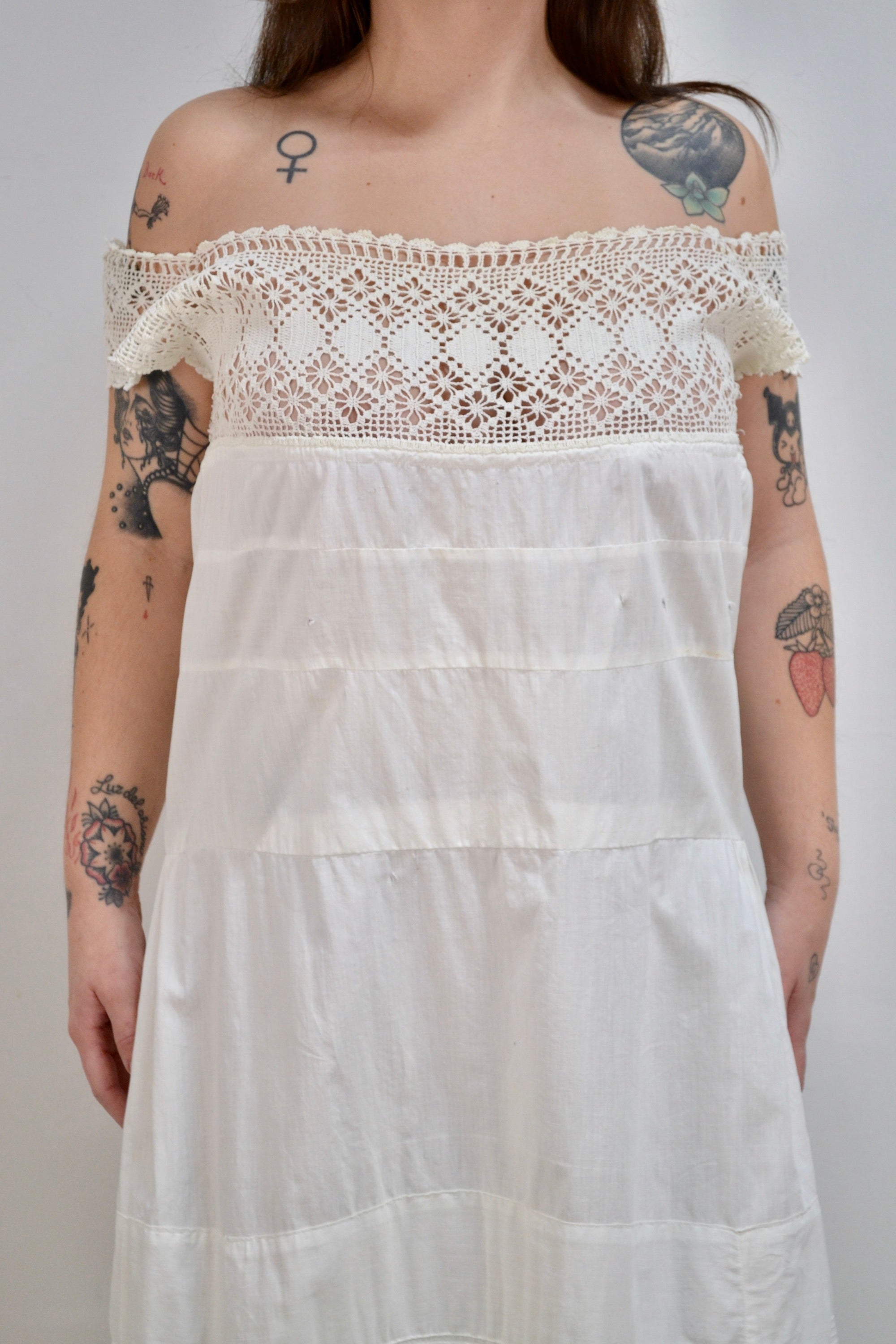 Antique Cotton Crochet Slip