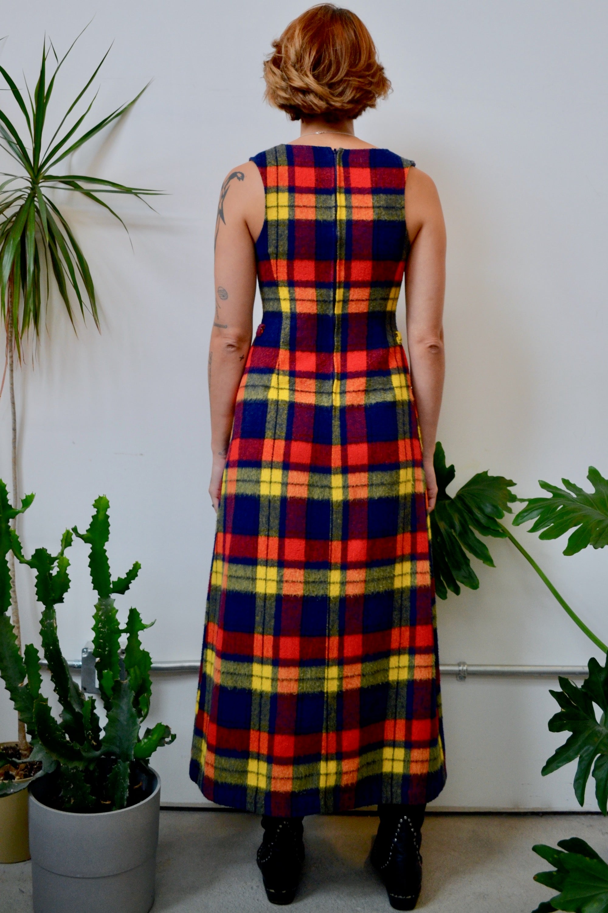 Felted Plaid Maxi