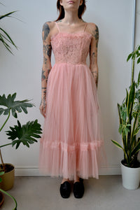 Vintage Pink Tulle Party Dress