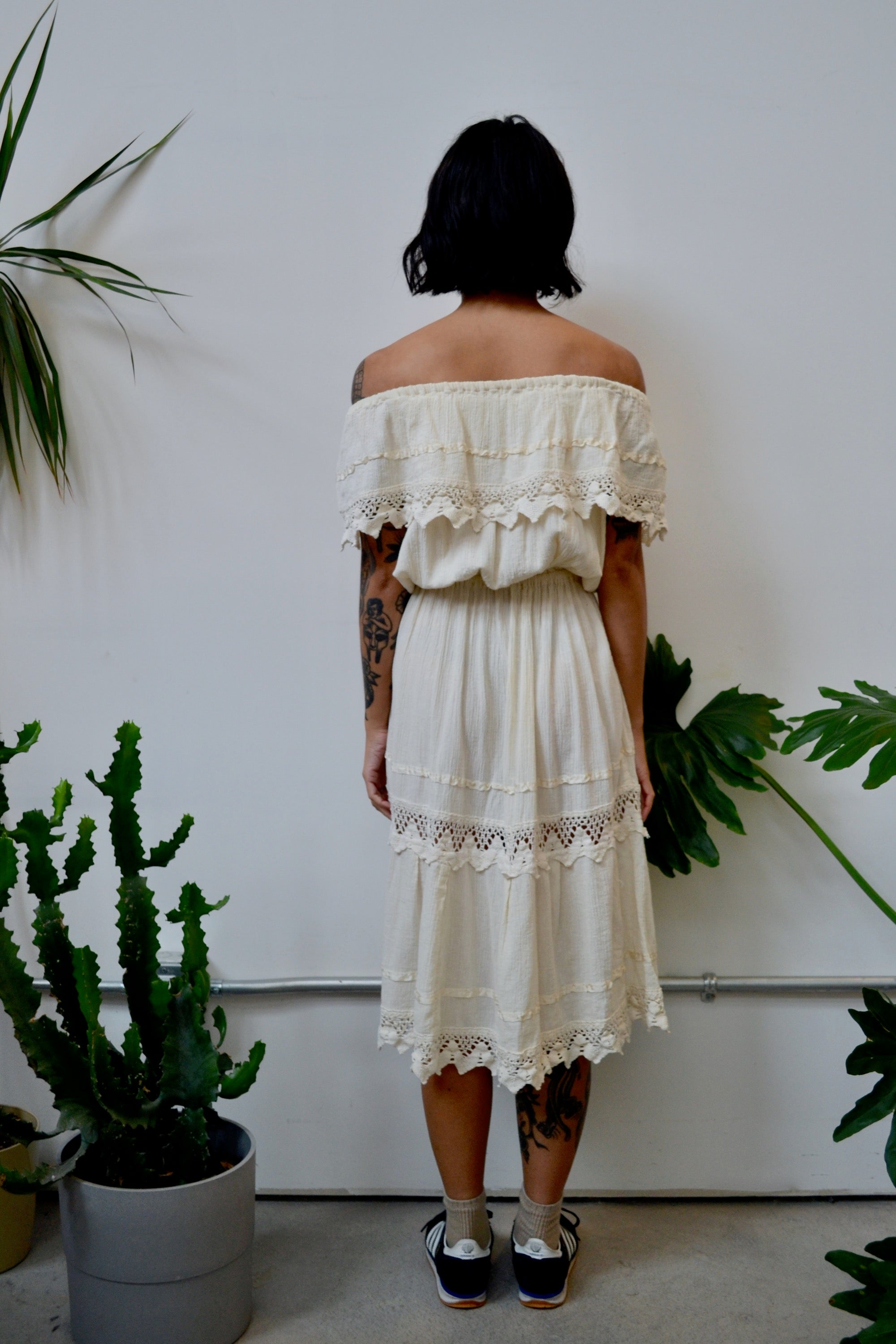 Parchment Peasant Dress