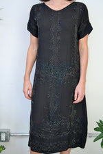 Black Beaded Flapper Dress