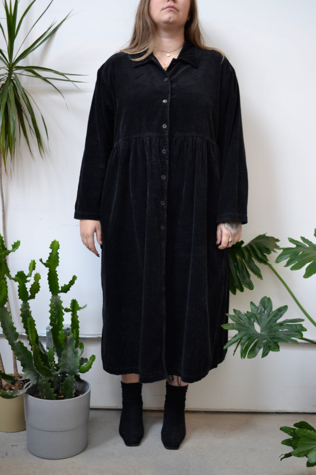 Nineties Witchy Black Cord Dress