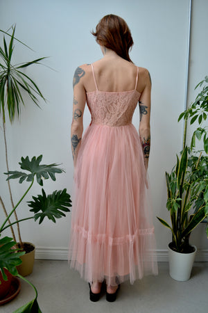 Vintage Pink Tulle Party Dress