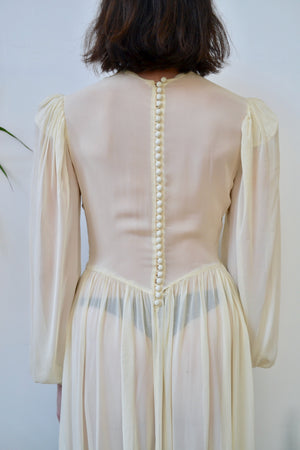 1930s/1940s Cream Sheer Wedding Gown