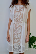 Stunning 20s Gauzy Cotton Tea Dress