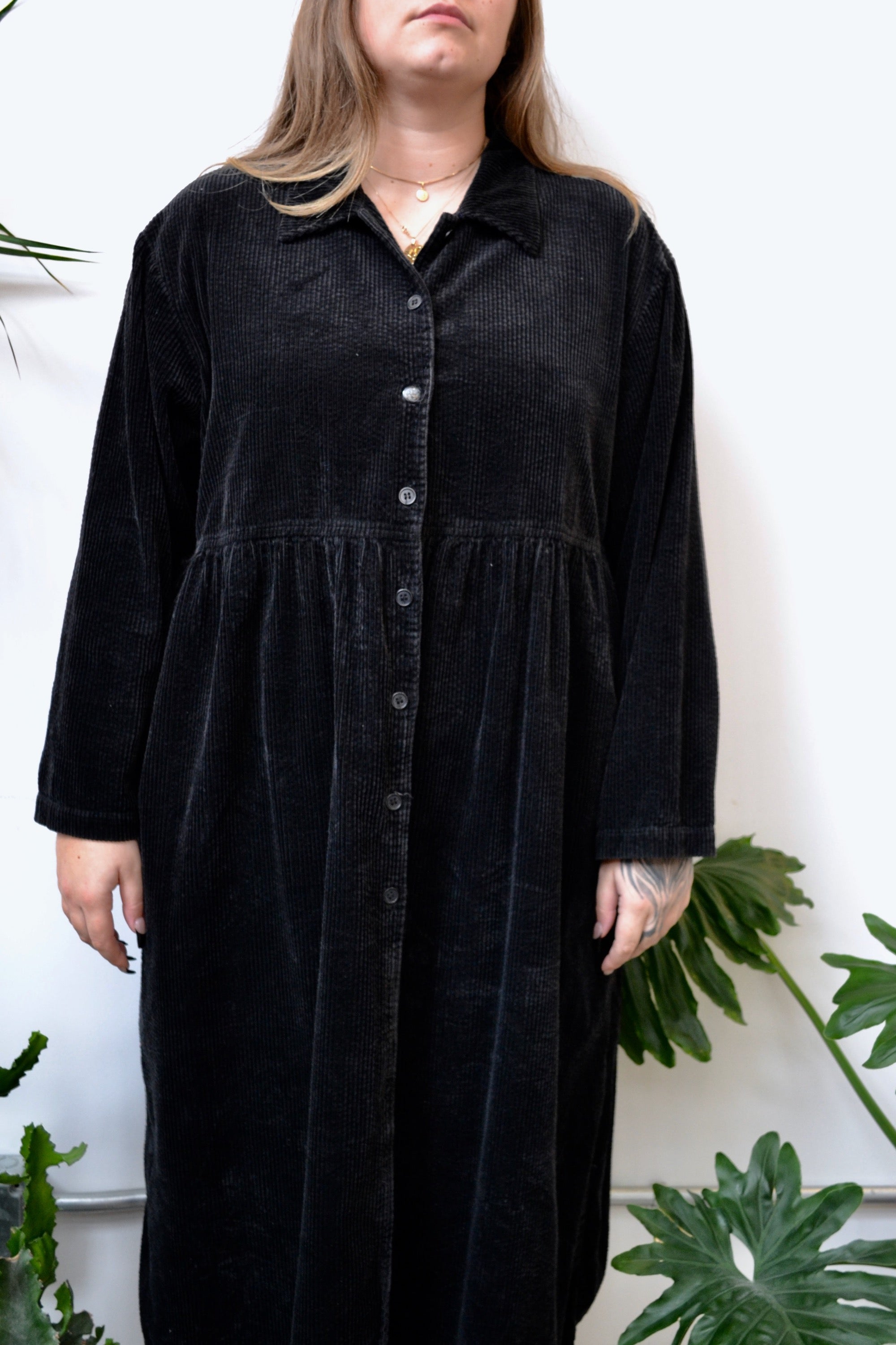 Nineties Witchy Black Cord Dress