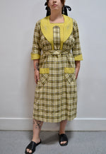 Sweetest Bumblebee Plaid Dress