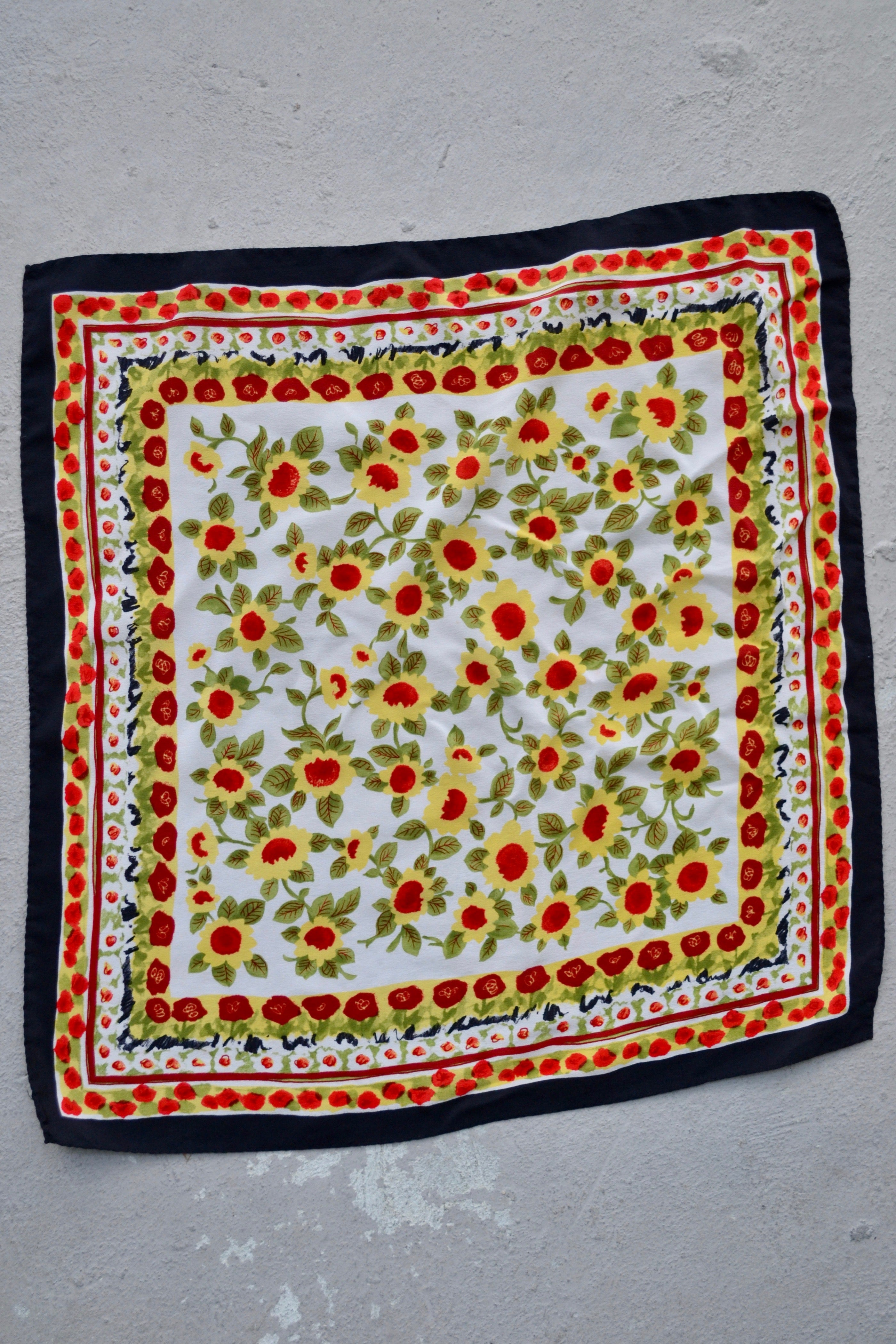 Vintage Floral Silk Scarf