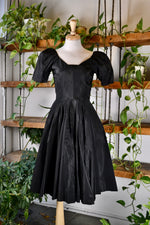 50s Black Taffeta Party Dress