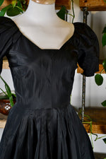 50s Black Taffeta Party Dress