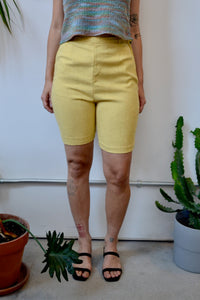 Mustard Side Zip Shorts