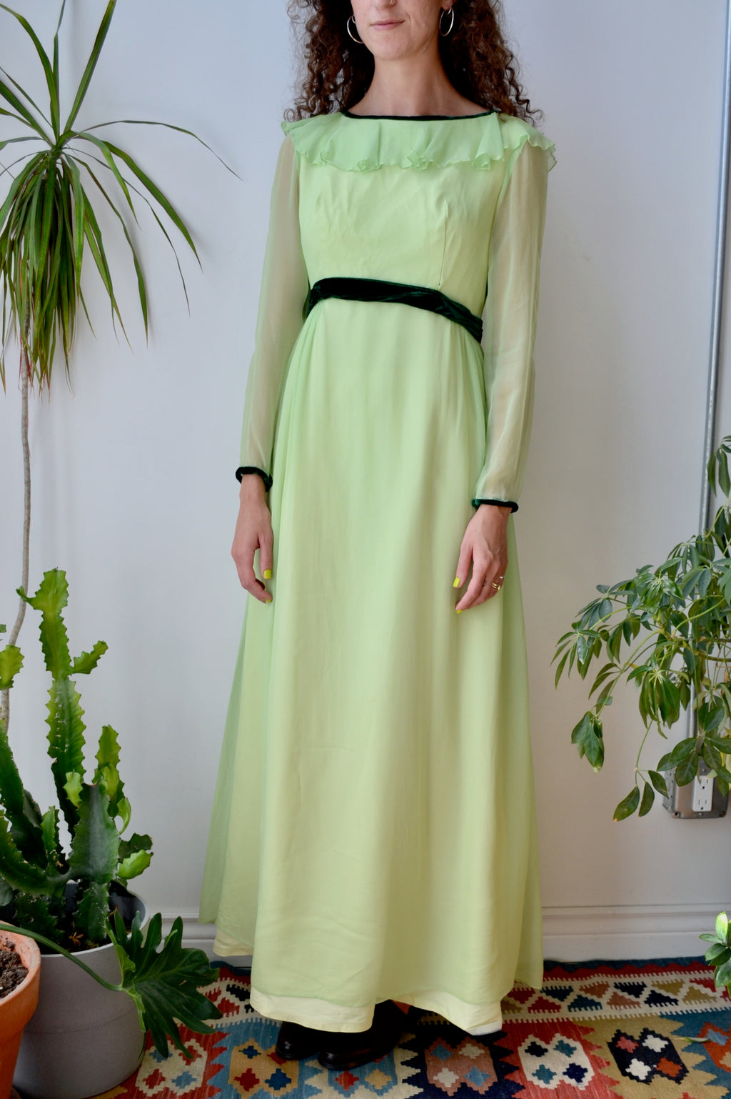 Lime Chiffon Gown