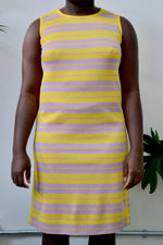 Yellow & Lavender Knit Shift Dress