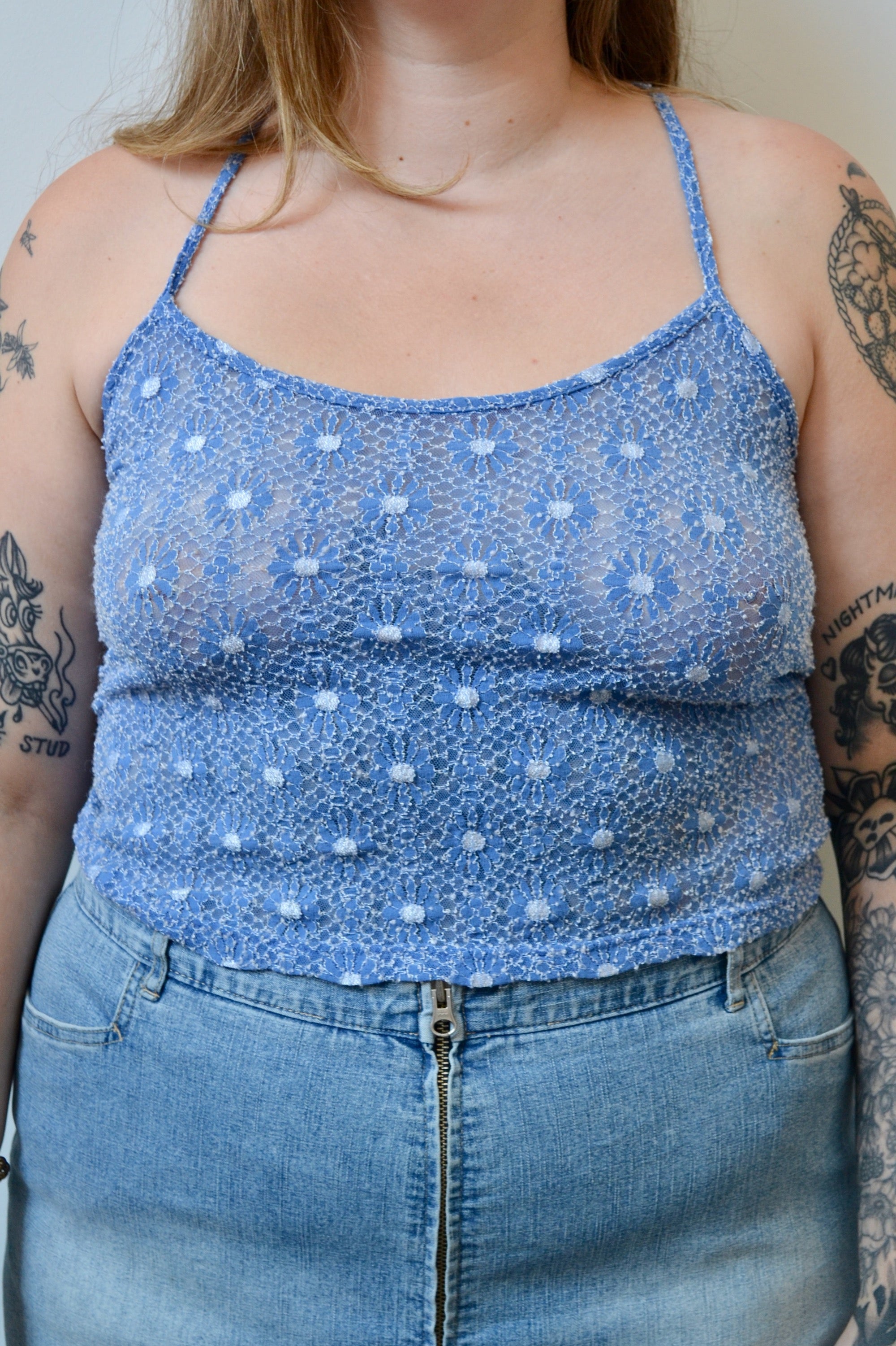 Y2K Daisy Mesh Tank