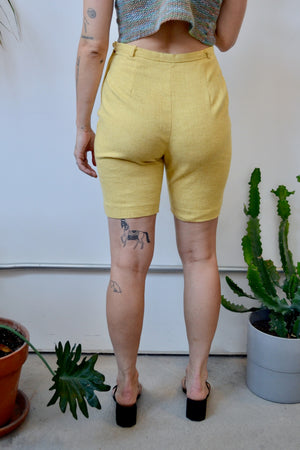 Mustard Side Zip Shorts