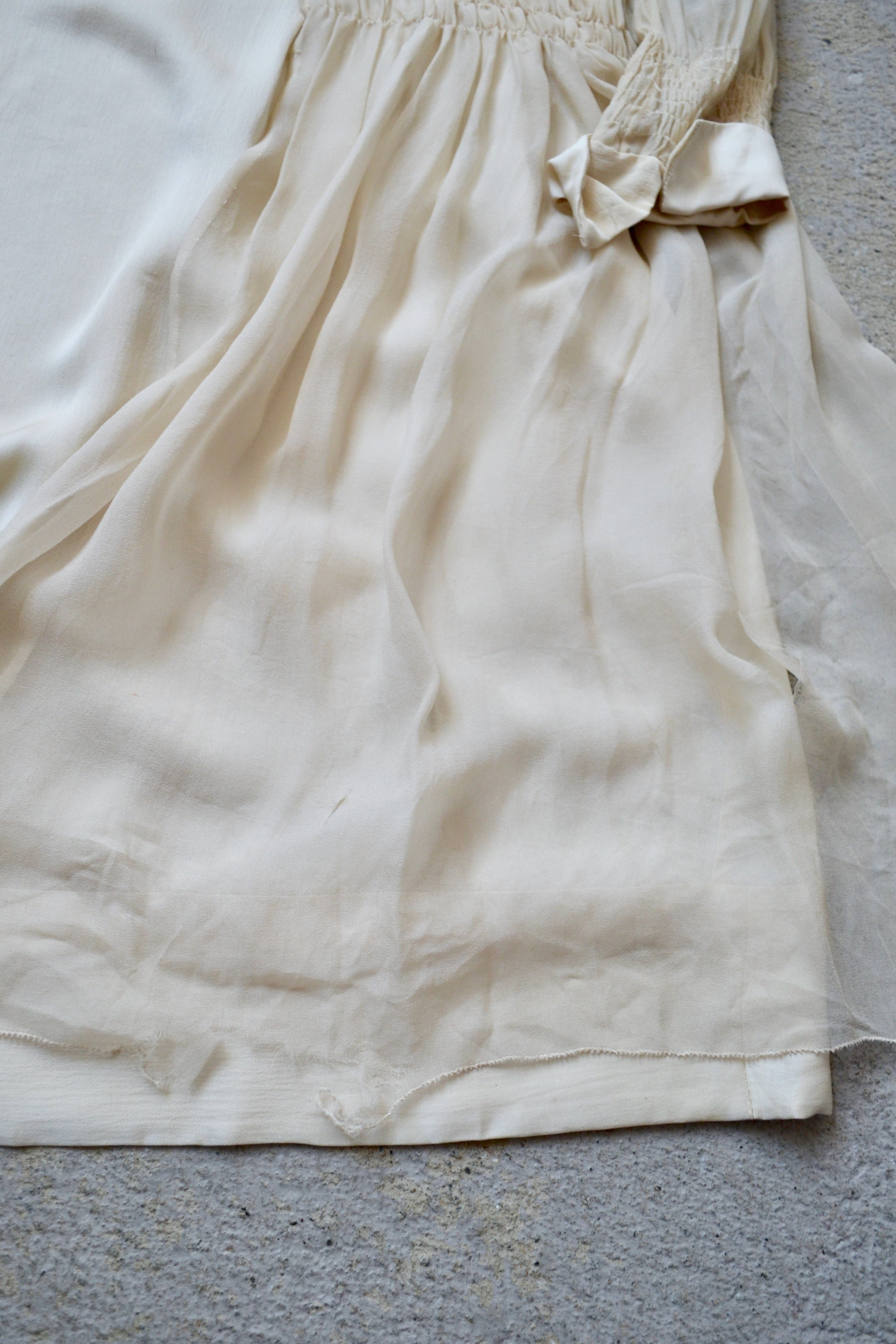 Antique Cream Silk Shift Dress