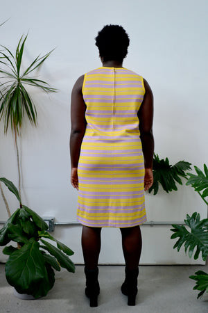 Yellow & Lavender Knit Shift Dress