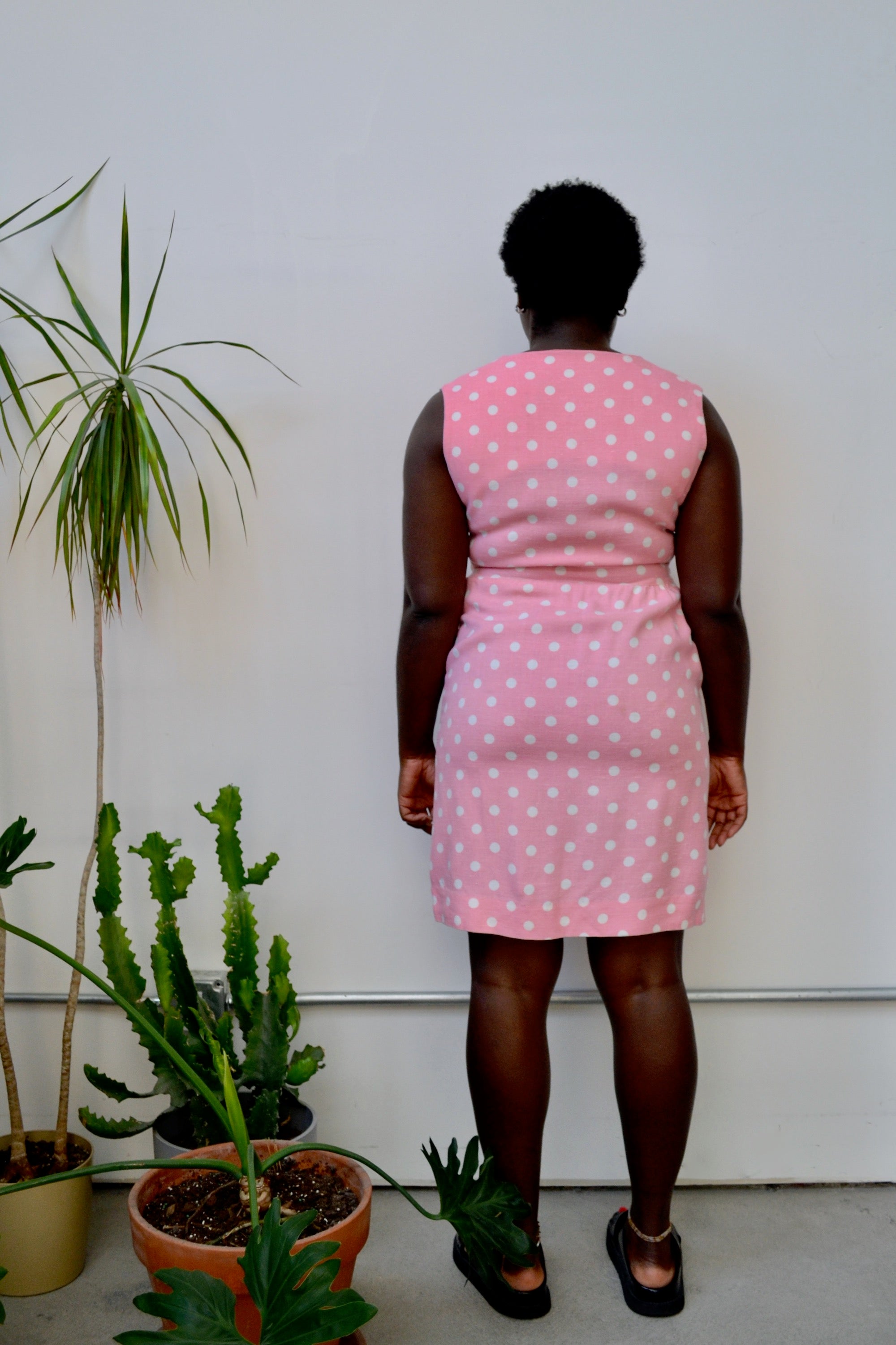 60s Pink Polkadot Dress