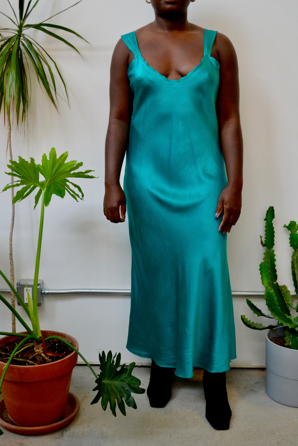 Atonement Emerald Silk Dress