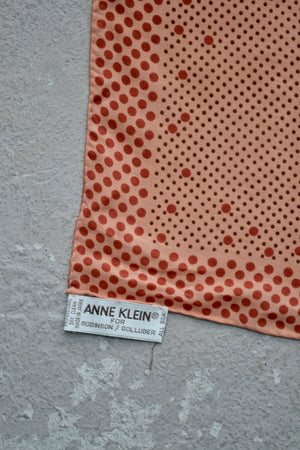 Vintage Anne Klein Polka Dot Silk Scarf