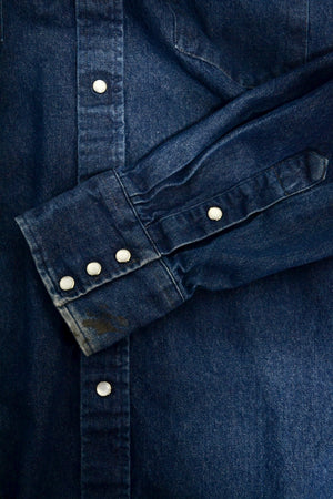 Dark Wash Denim Western Style Shirt