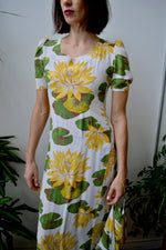 1940s Cold Rayon Hawaiian Holoku Dress